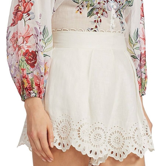 Zimmermann Bellitude Scalloped Shorts Zimmermann Size 3 - Picture 13 of 16